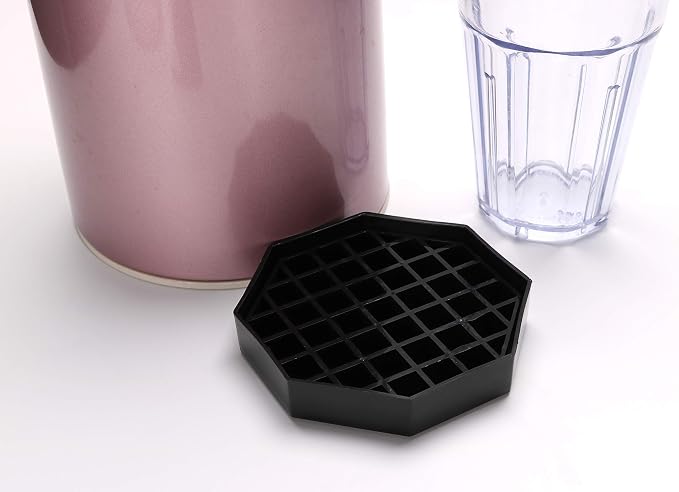 Restaurantware Bev Tek Octagonal Black Plastic Drip Tray, 4 Inch x 1 Inch - Image 2