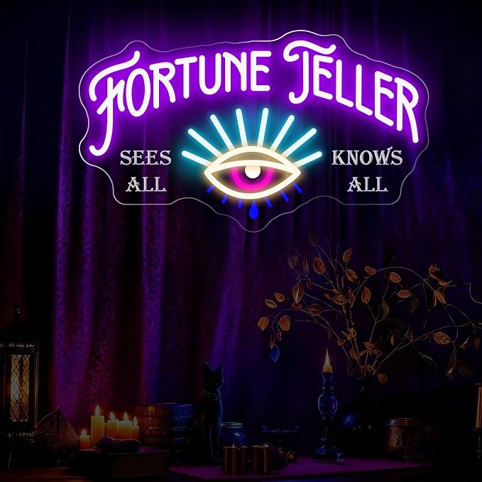 Fortune Teller Neon Sign, All-Seeing Eye LED Wall Light - Image 2