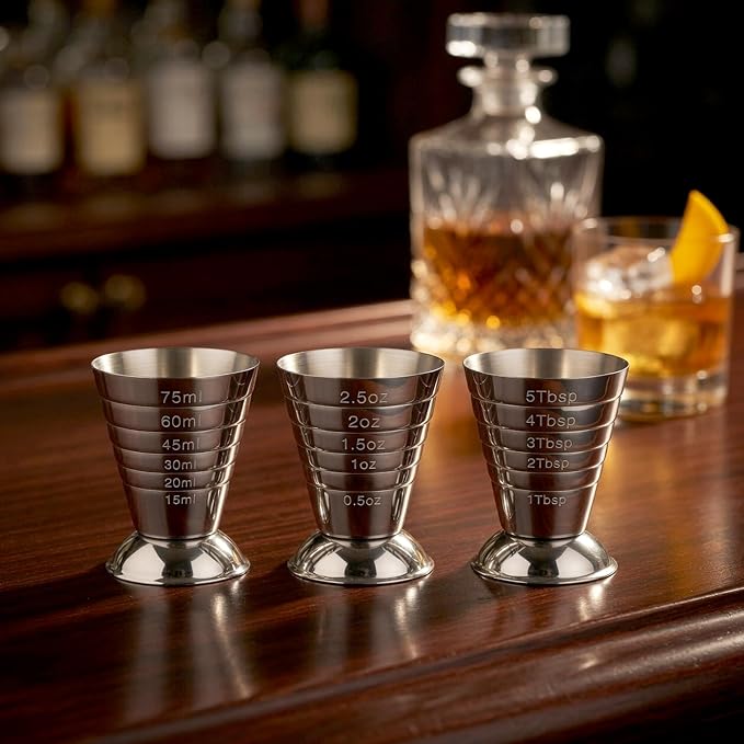 Homestia 3-Pack Multi Unit Measuring Jigger Set, Stainless Steel Bar Jigger - Image 5