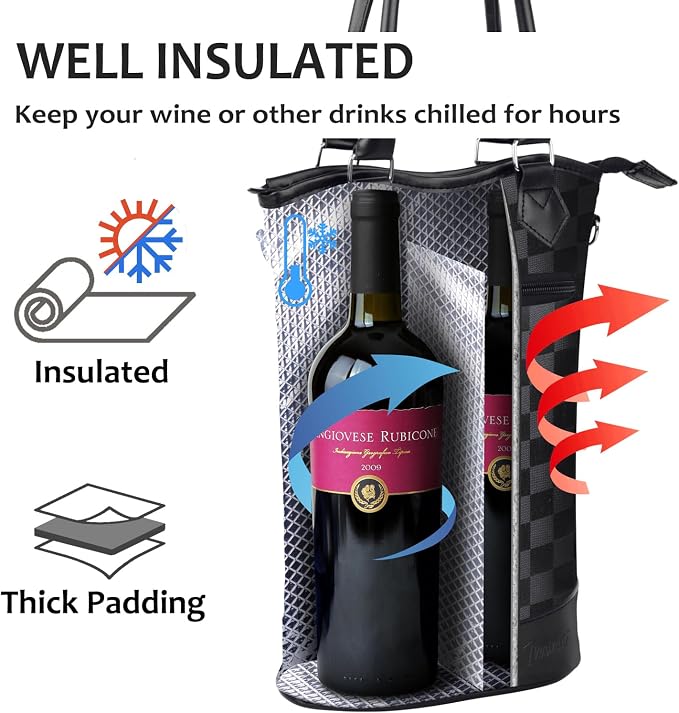 Tirrinia Insulated Wine Gift Carrier Tote - Image 5