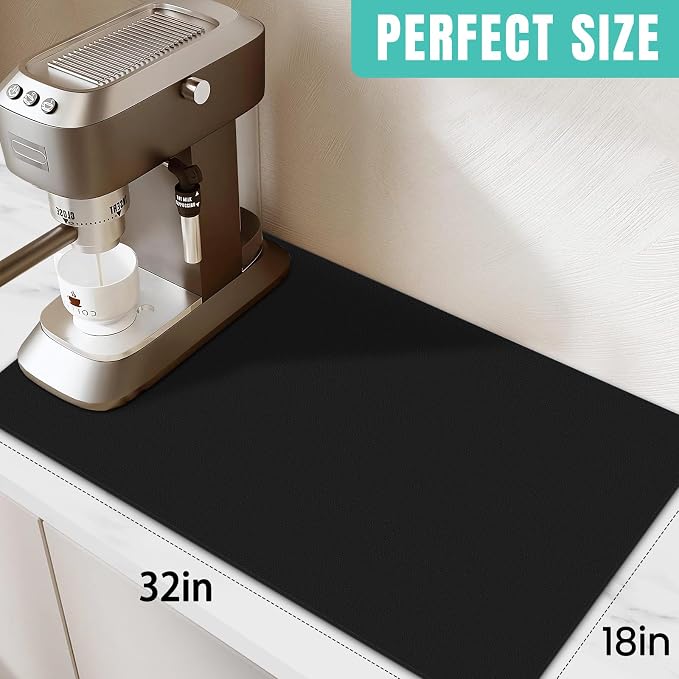 WISELIFE Coffee Mat Super Absorbent Dish Drying Mat Coffee Bar Accessories Match - Image 2