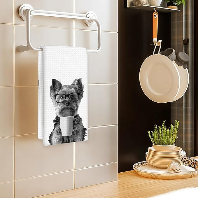 Yorkshire Terrier Gifts Coffee Dog Kitchen Towels, Gifts - Image 2