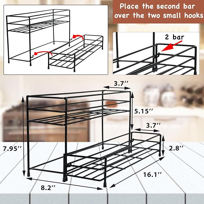 Coffee Syrup Organizer Rack 10 Bottles Syrup Bottle Holder Stand - Image 8