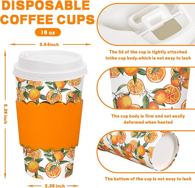 JarThenaAMCS 50 Sets Orange Coffee Cups - Image 2