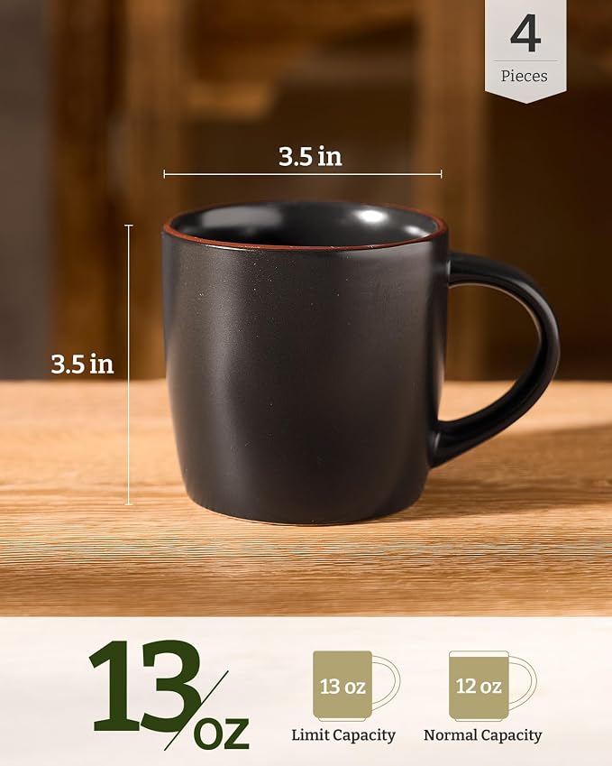famiware Mercury Coffee Mugs 13 oz, Coffee Mugs Set of 4 - Image 4