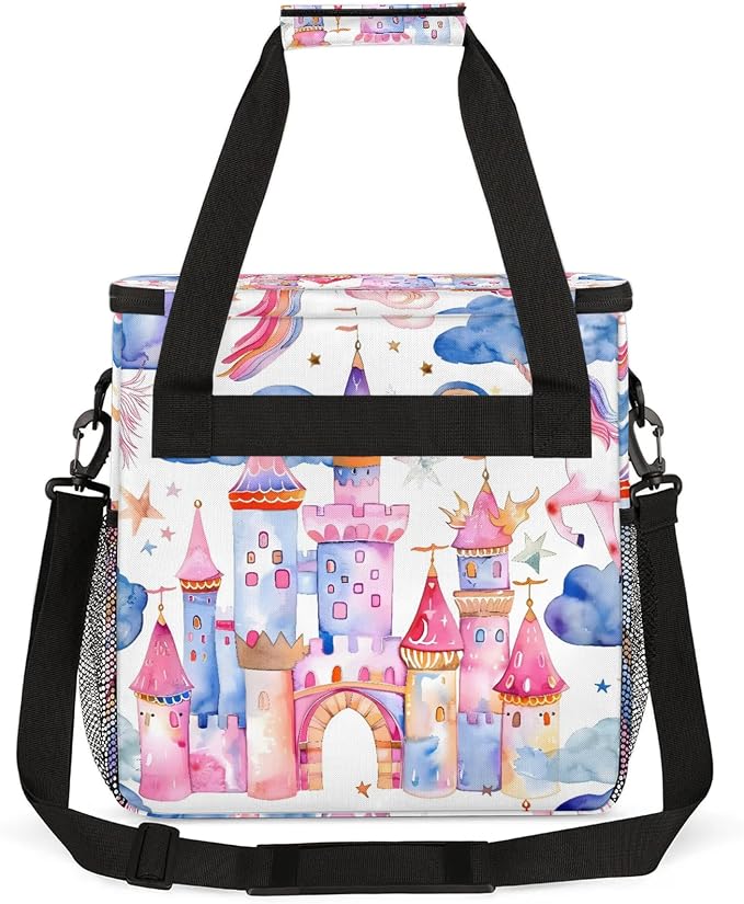 Unicorn Castle Rainbow Coffee Maker Carring Bag, Large Insulated Storage - Image 5