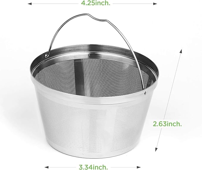 Reusable Coffee Filters 8-12 Cup Permanent Coffee Filters Basket Washable - Image 8