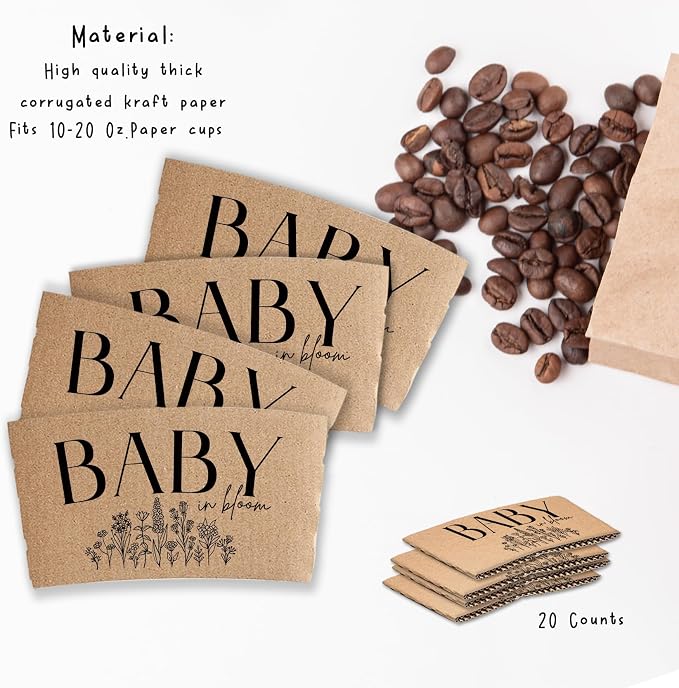20 Counts A Baby Is Brewing, Coffee Cup Sleeves - Image 3