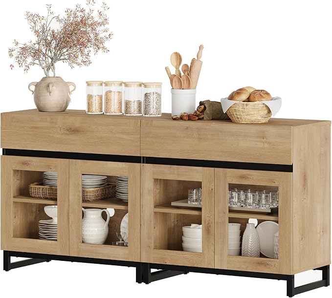 WAMPAT Sideboard Buffet Cabinets, Modern Credenza Sideboard by WAMPAT