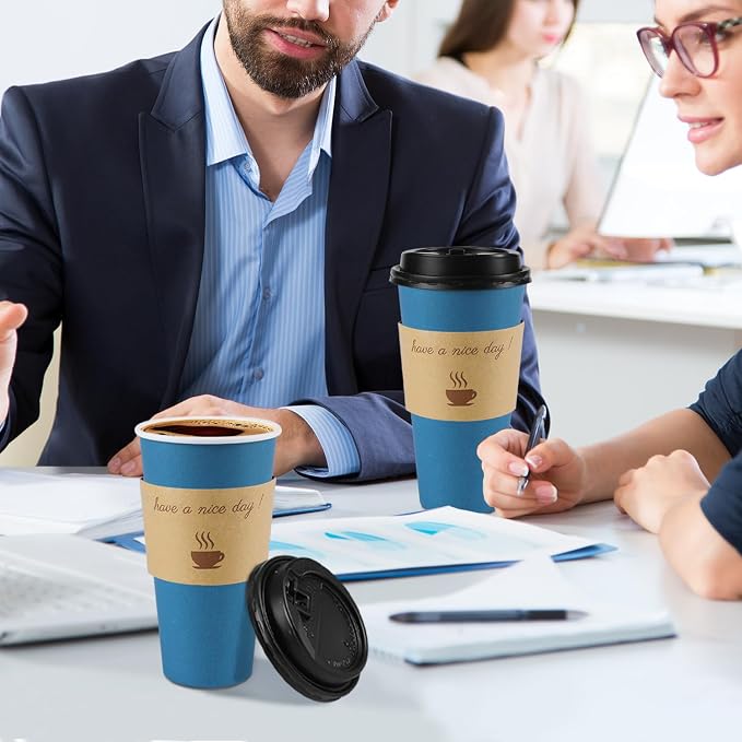 Clawsoff 50 Pack 20 oz Paper Coffee Cups - Image 6