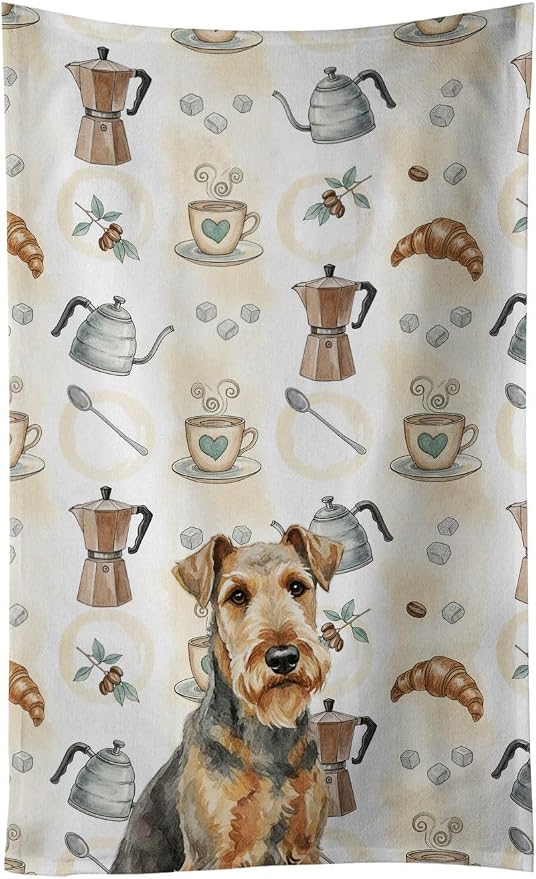 Caroline's Treasures Grizzle Airedale Terrier Coffee Bar Kitchen Towel Velour by CarolinesTreasures