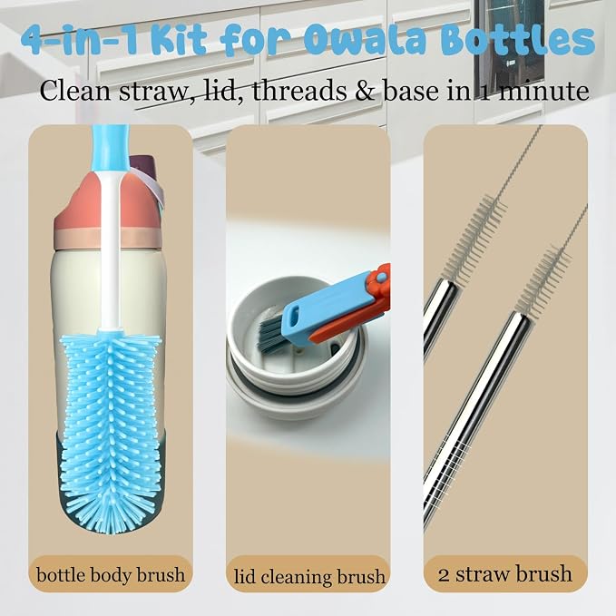 4 Pack Water Bottle Cleaning Kit Water Bottle Cleaner Brush - Image 5