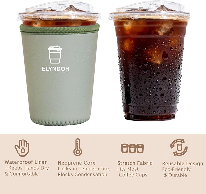 Reusable Insulated Sleeve for Iced Coffee Cup, Beverage Holder for Iced Coffee - Image 6