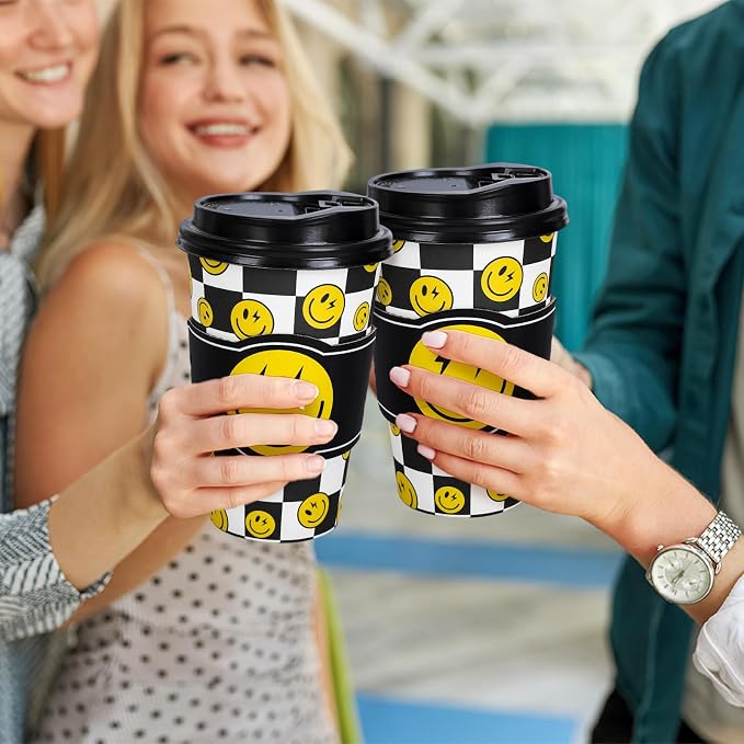 Whaline 50Pcs Smile Face Disposable Paper Cups - Image 6