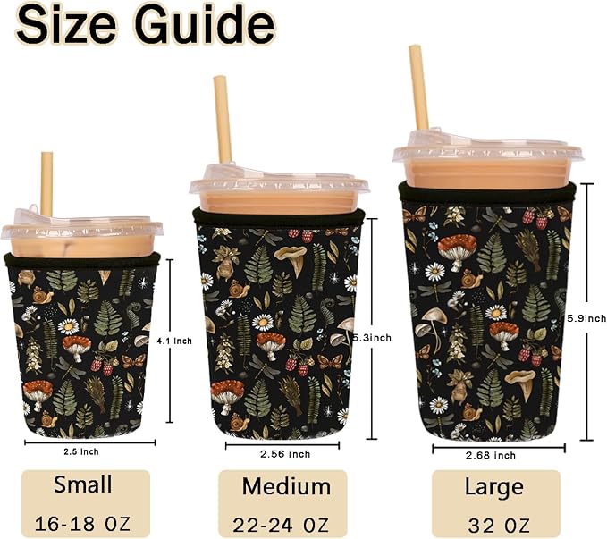 Reusable Insulated Sleeve for Iced Coffee Cup, Coffee Neoprene Sleeve for Cold - Image 5
