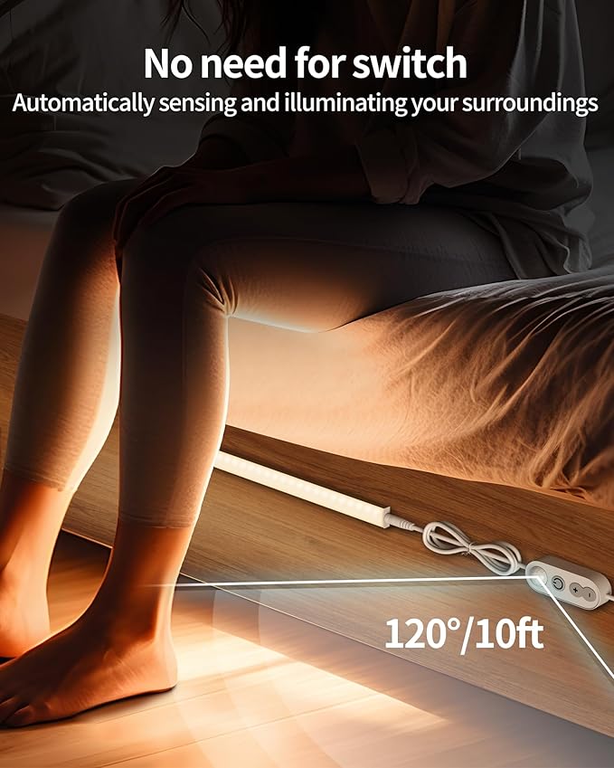 Motion Sensor Dimmable Under Cabinet Lighting, 6000K White, Linkable LED Closet - Image 4