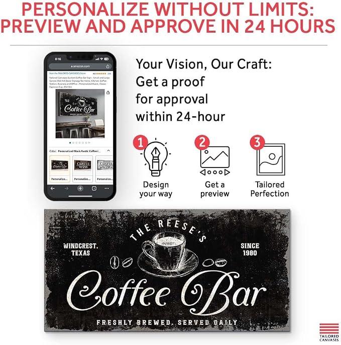 Tailored Canvases Custom Coffee Bar Sign - Image 4