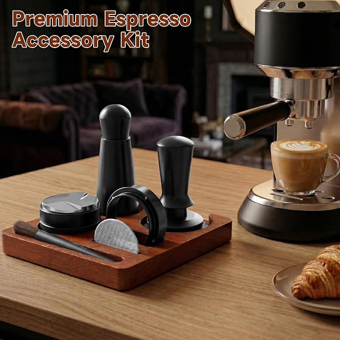 7 PCS Espresso Accessories Kit, 51mm Dual Head Coffee Distributor, Espresso - Image 4