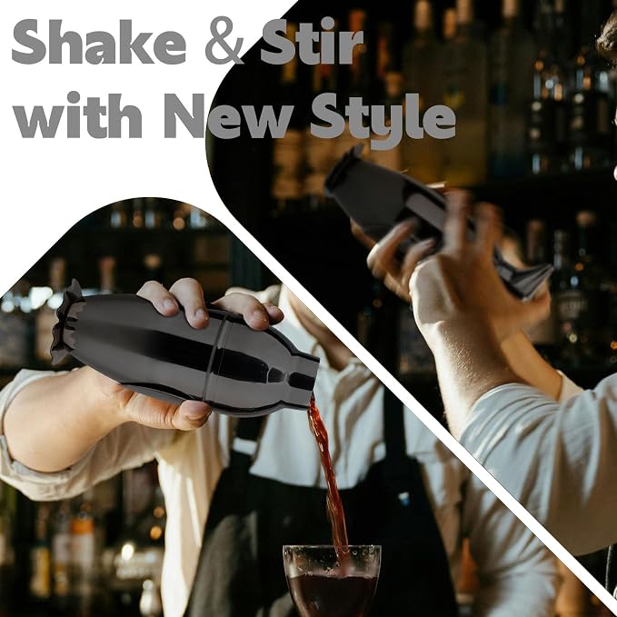 17oz Cocktail Shaker Black Penguin, Bartender Shakers - Image 6
