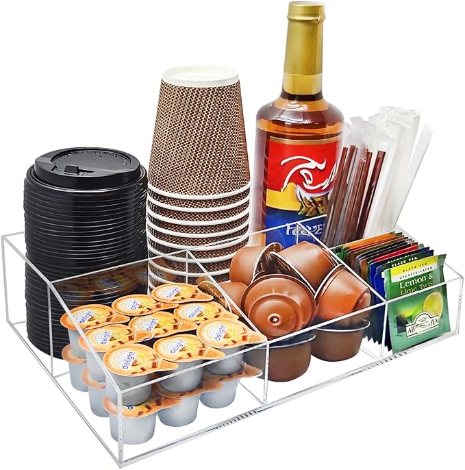 Acrylic Coffee Bar Station Organizer by WELCOMETOKAIDELI