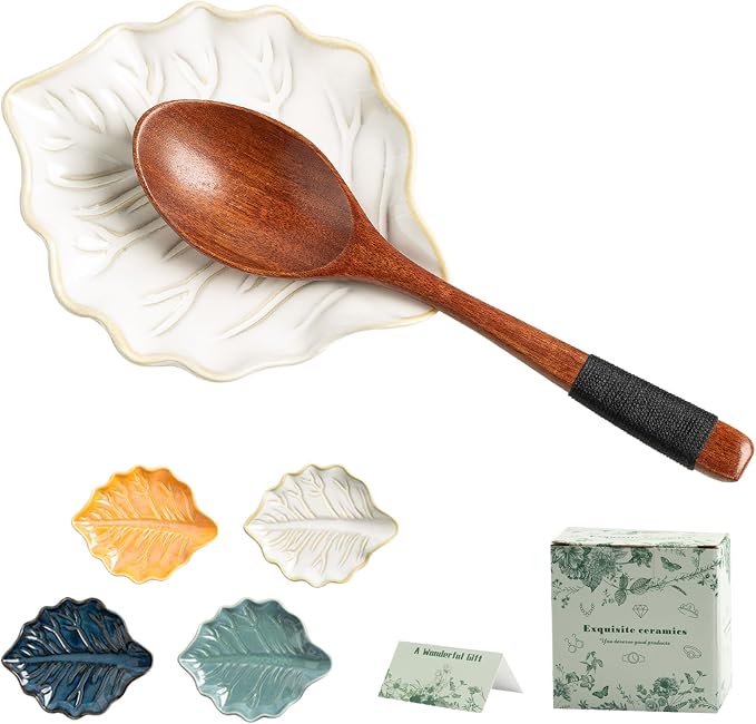 Ceramic Leaf Spoon Rest, Spoon Holder by Unknown