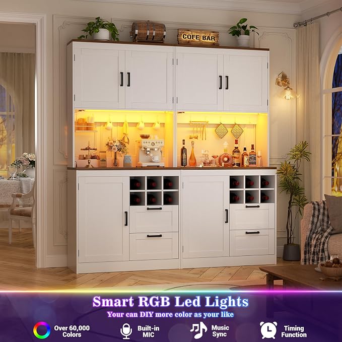 Unikito 72" Tall Pantry Cabinet, Kitchen Pantry Storage Cabinet - Image 4