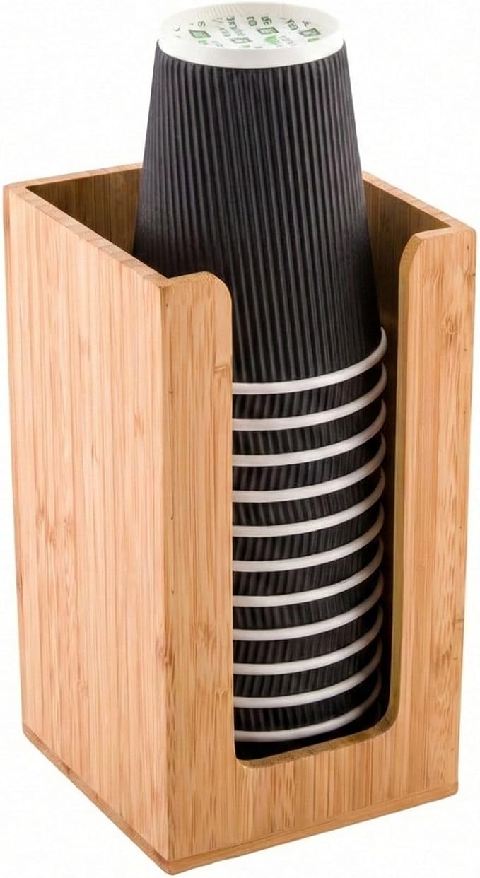 Restaurantware-4.5 x 8 Inch Coffee Cup Dispenser, Bamboo Cocktail Napkin Holder - Image 6