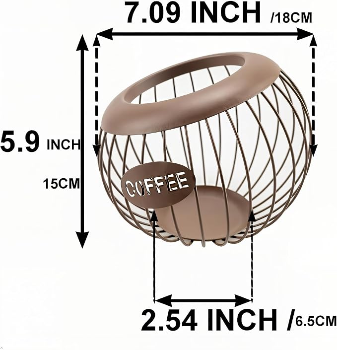 Brown Coffee Pod Holder Basket Compatible - Image 3