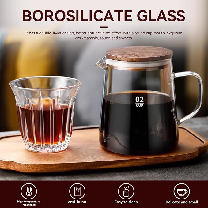 Small Glass Carafe, 16.9oz Glass Coffee Server - Image 5