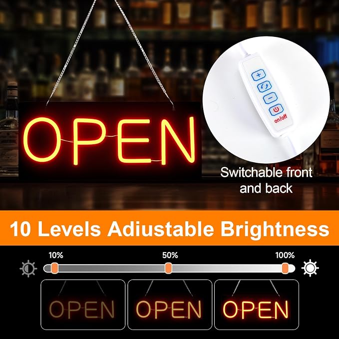 Led Open Signs for Business, Open and Close Double sided Witching, Powered by - Image 5