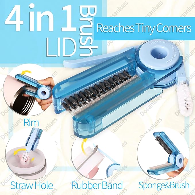 8Pcs Water Bottle Cleaner Brush, 4 in 1 Bottle Gap Cleaner and Long Handle - Image 3
