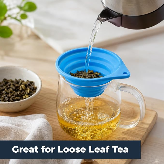 Vespara 2 Pack Collapsible Fine Mesh Strainer, 4 Inch Silicone Funnel - Image 7