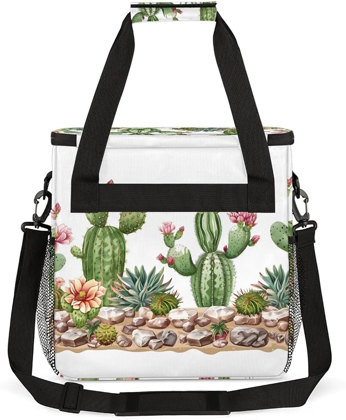 Cacti Succulen Coffee Maker Carring Bag, Large Insulated Storage Organizer Case - Image 5