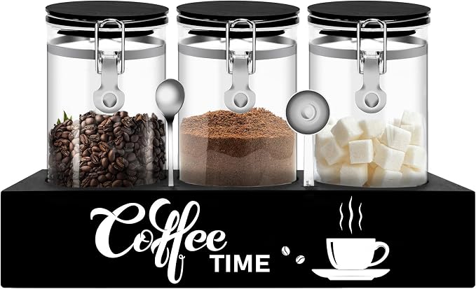 3PCS Glass Coffee Containers by Unknown