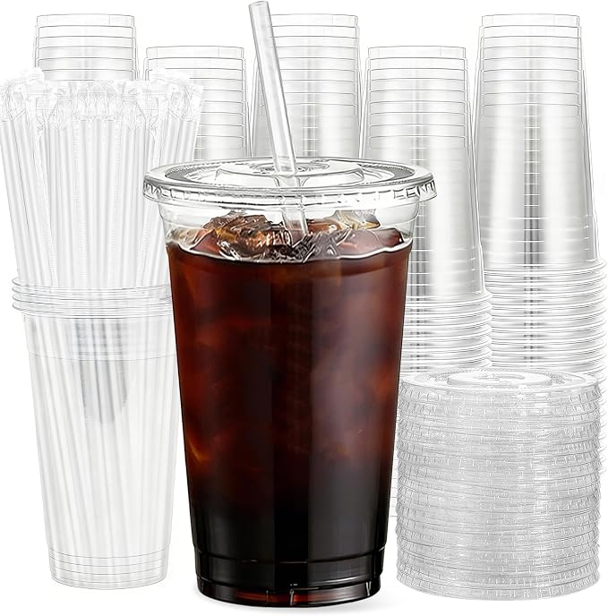 100 Pack 20oz Clear Plastic Cups by NewCupNewLife-cundao