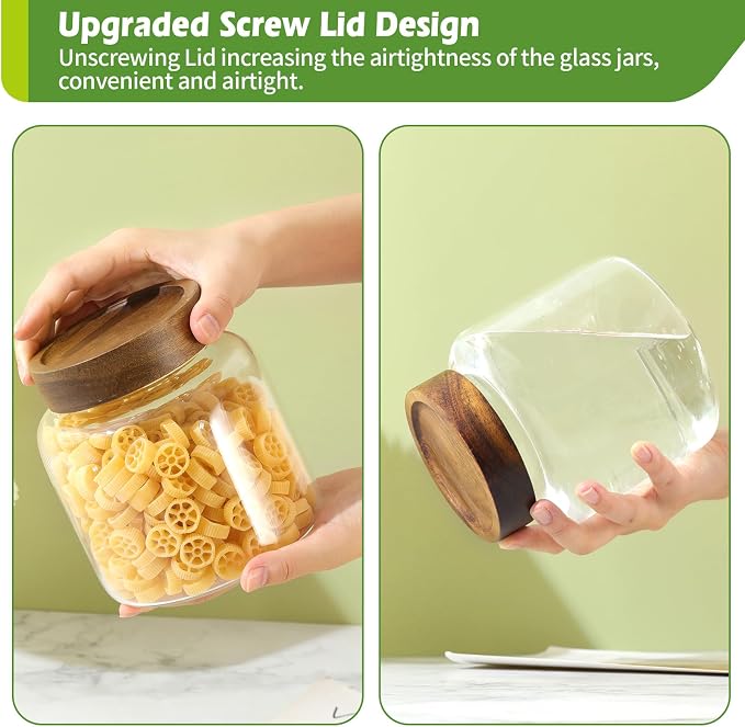 Glass Food Storage Jar with Lids Spoon Thicken Glass Coffee Canister - Image 6