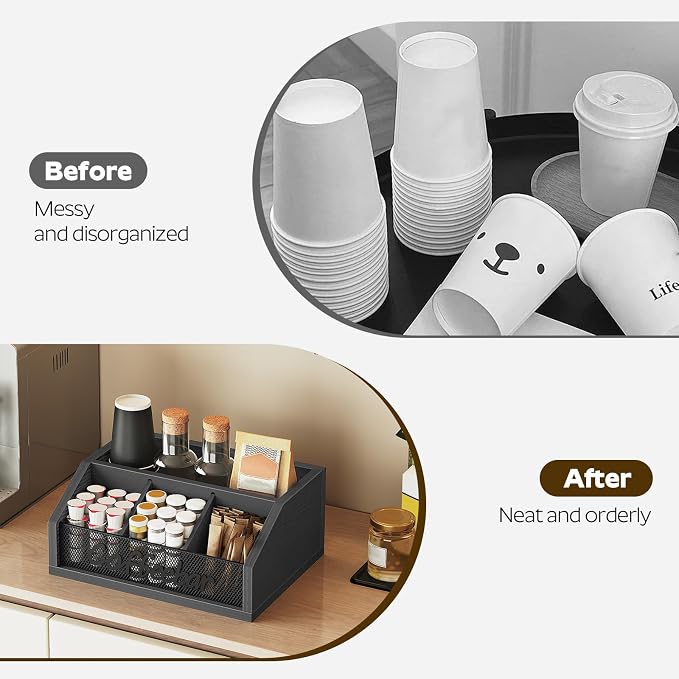 YATINEY Coffee Bar Organizer, Wooden Coffee Pod Organizer - Image 6