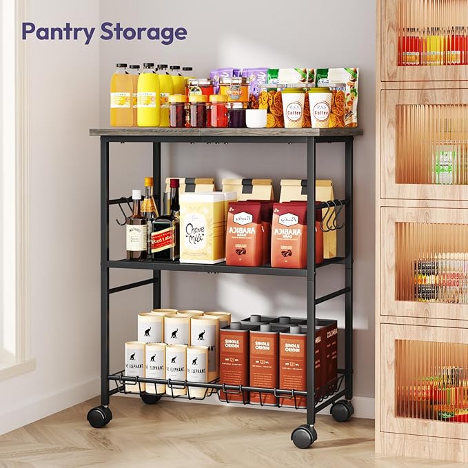 SWTYMIKI Rolling Kitchen Microwave Cart - Image 5