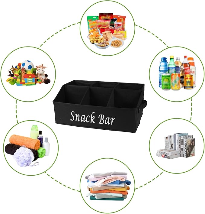 Snack Organizer for Countertop, Trapezoid Fabric Snack Bin Holder - Image 7