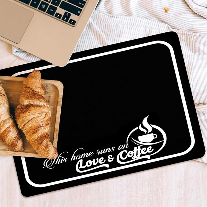 Coffee Bar Mat Rubber Dish Drying Mat - Image 3