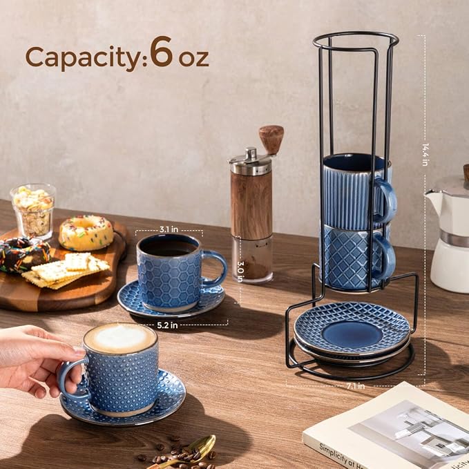 GBhome 6OZ Stackable Coffee Mugs - Image 2