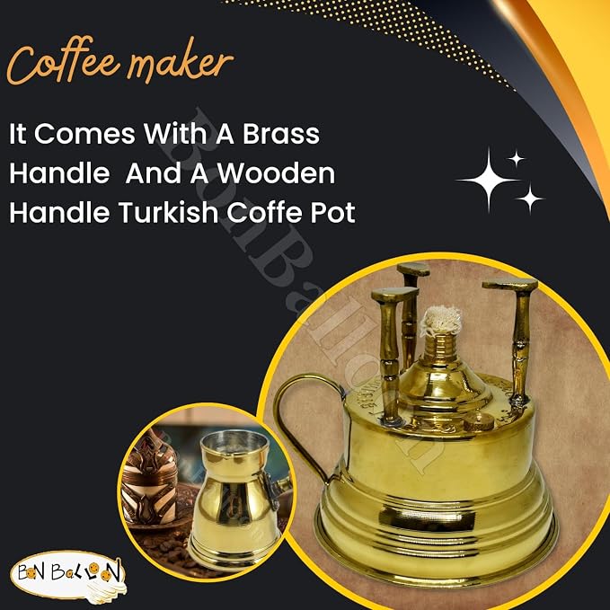 Al Bramony Brass Turkish Greek Coffee Alcohol Burner Maker Table Top Tabletop - Image 8