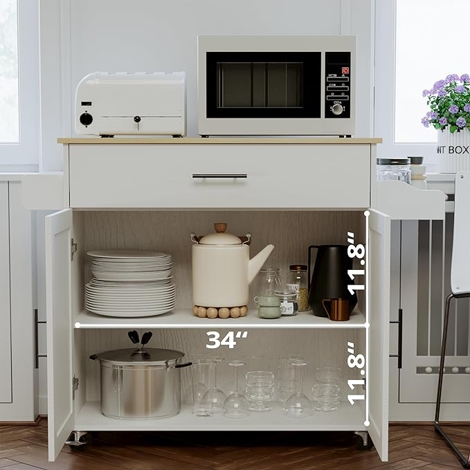 IRONCK Rolling Kitchen Island Table on Wheels - Image 3