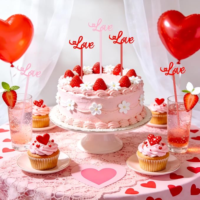 36 Pcs Valentine’s Day Drink Stirrers, 7 Inch Love Stirrers Reusable Valentines - Image 5