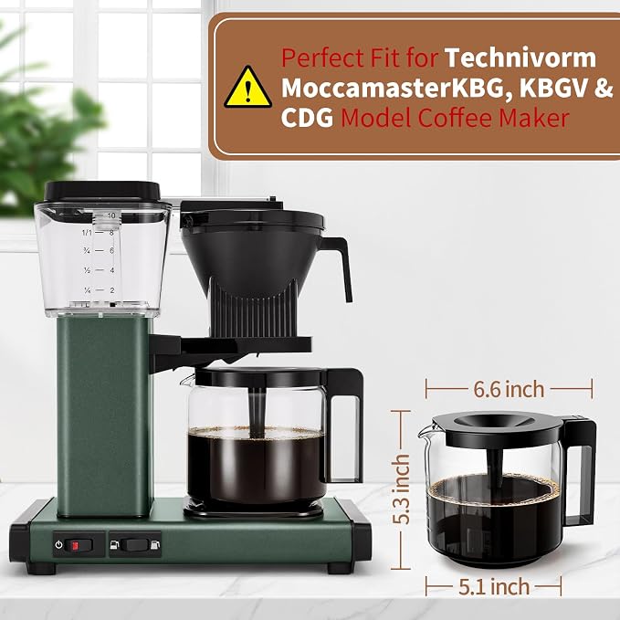 10-Cup Coffee Pot for Technivorm 89830 1.25L Coffee Maker, Glass Carafe - Image 2