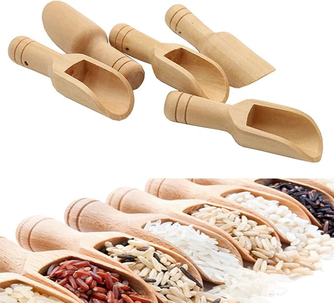 10 Pcs Mini Wooden Scoop 3 inch, Homemade Bath Salts Spoon by Unknown