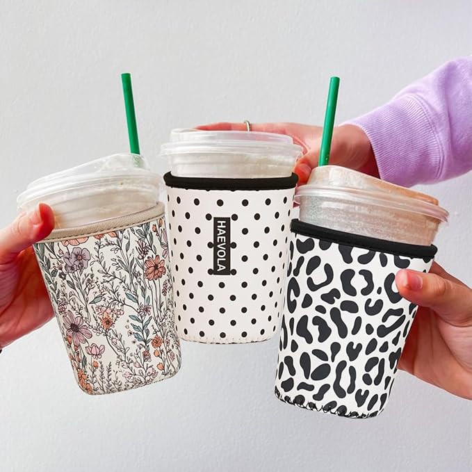 Reusable Insulated Neoprene Iced Coffee Cup Sleeve, Durable Drink Sleeve - Image 4