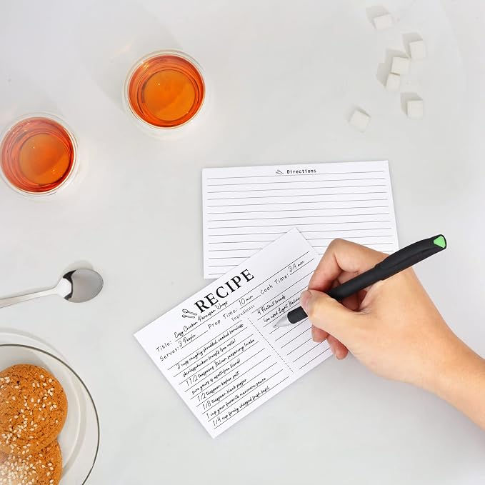 100 Count Recipe Cards, Recipe Cards 3x5 White, 3x5 Recipe Card Double Sided - Image 7