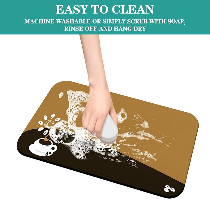 Fun Absorbent Coffee Bar Mat - Image 6