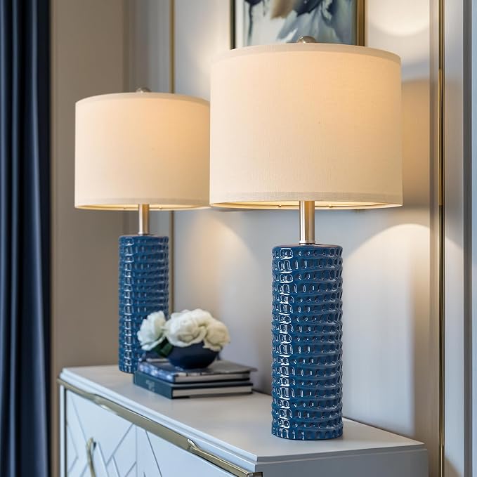 PORTRES 24.75" Modern Accent Ceramic Table Lamp Set of 2 - Image 6